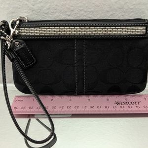Coach Signature Monogram Black Wristlet